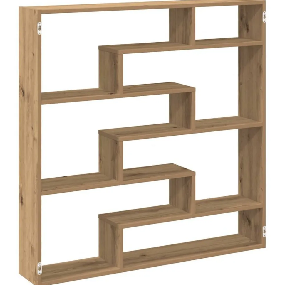 vidaXL Wandschap kubus 7 vakken bewerkt hout artisanaal eikenkleurig