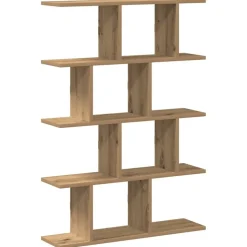 vidaXL Wandschap kubus 12 vakken bewerkt hout artisanaal eikenkleurig