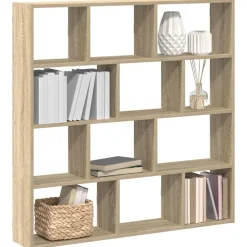vidaXL Wandschap kubus 12 vakken bewerkt hout sonoma eikenkleurig