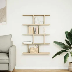 vidaXL Wandschap kubus 12 vakken bewerkt hout sonoma eikenkleurig