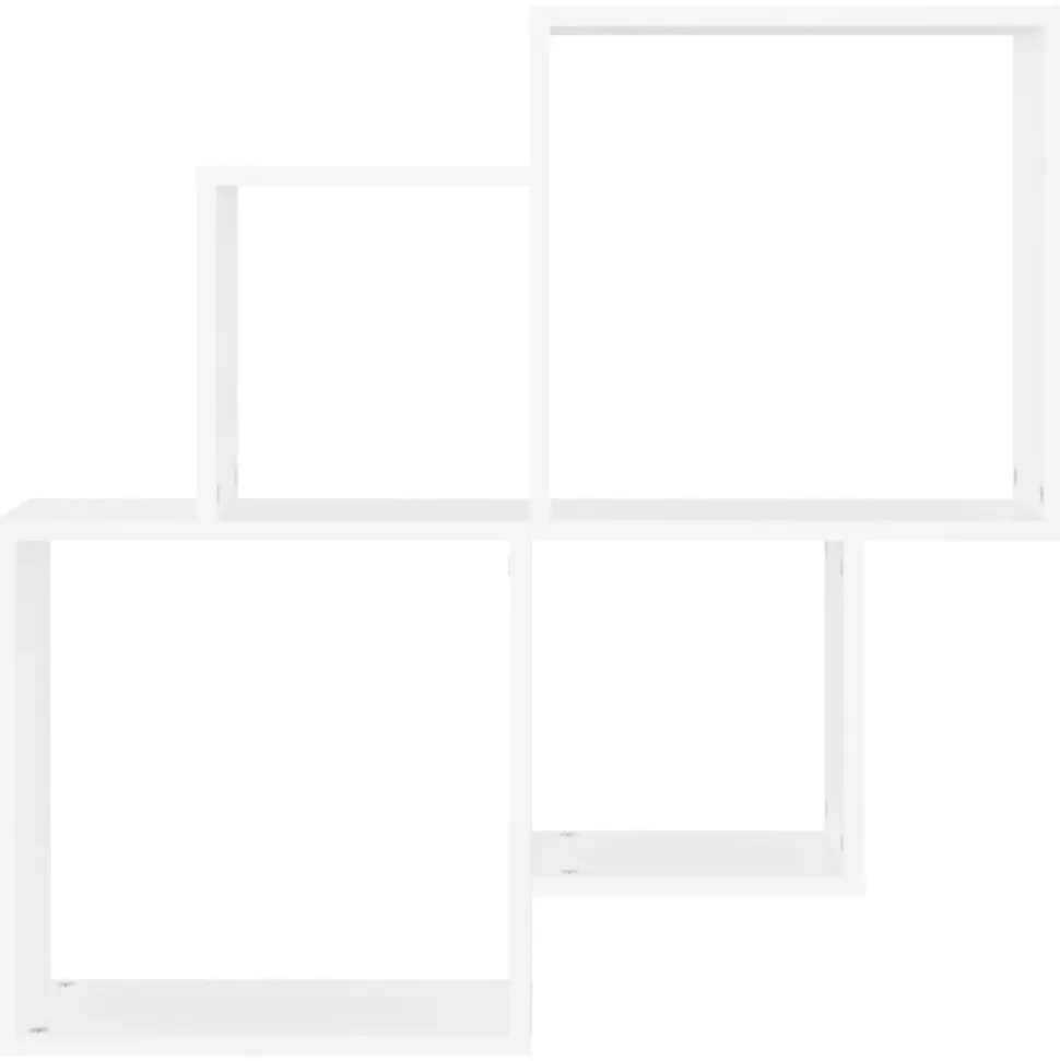 vidaXL Wandschap kubus 80x15x78,5 cm bewerkt hout wit