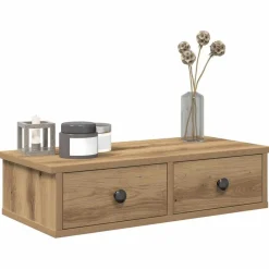vidaXL Wandschap met lades 60x28x15 cm bewerkt hout artisanaal eiken