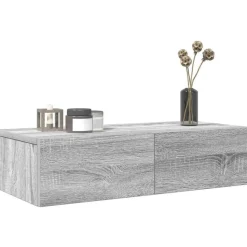 vidaXL Wandschap met lades 60x26,5x15 cm bewerkt hout grijs sonoma