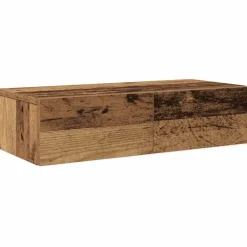 vidaXL Wandschap met lades 60x26,5x15 cm bewerkt hout oud houtkleurig