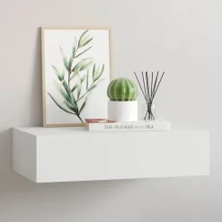 vidaXL Wandschap met lade 40x23,5x10 cm MDF wit