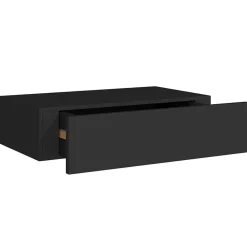 vidaXL Wandschap met lade 40x23,5x10 cm MDF zwart