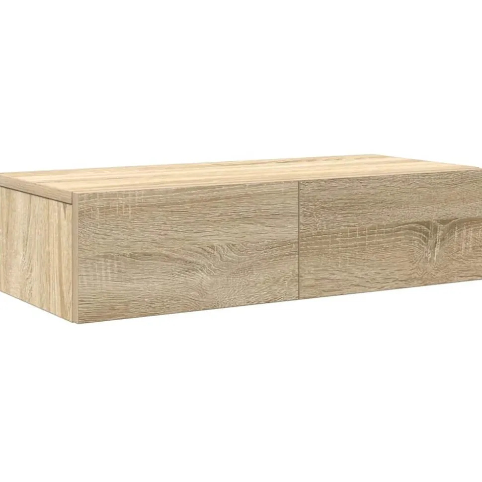 vidaXL Wandschap met lades 60x26,5x15cm bewerkt hout sonoma eikenkleur