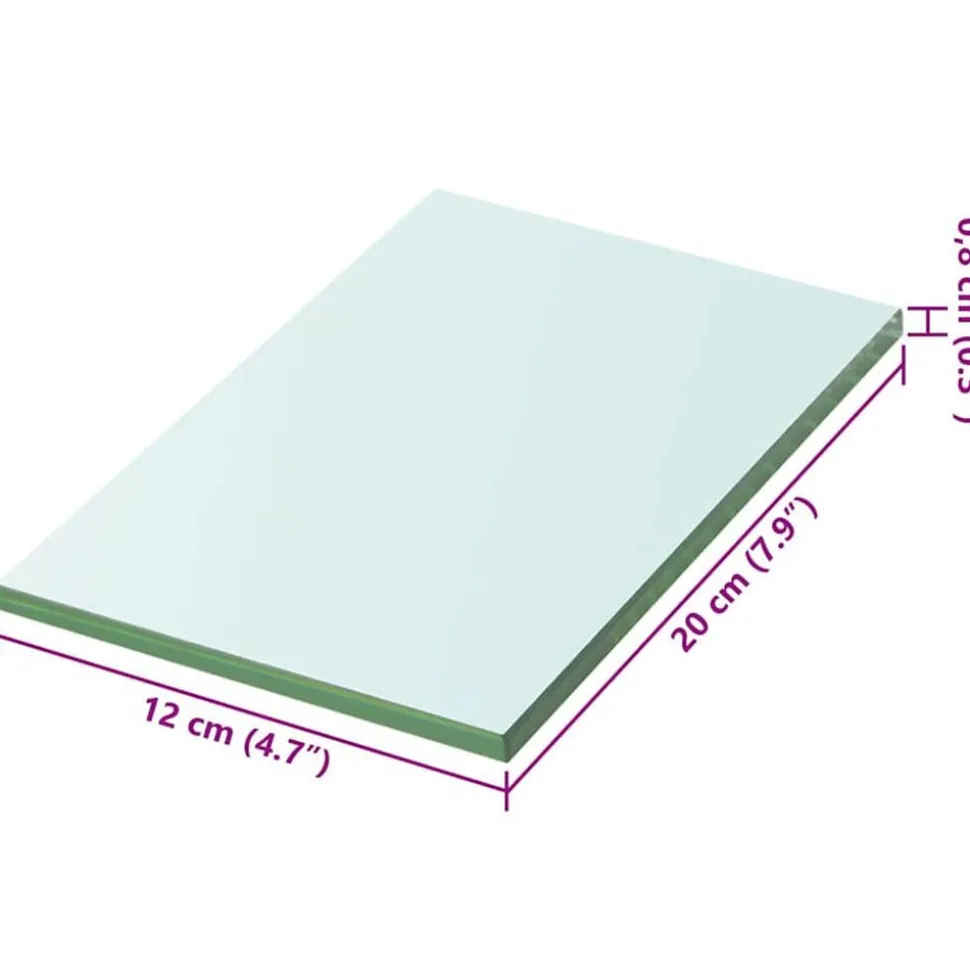 vidaXL Wandschap transparant 20x12 cm glas