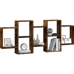 vidaXL Wandschap 159x18x65 cm bewerkt hout gerookt eikenkleurig