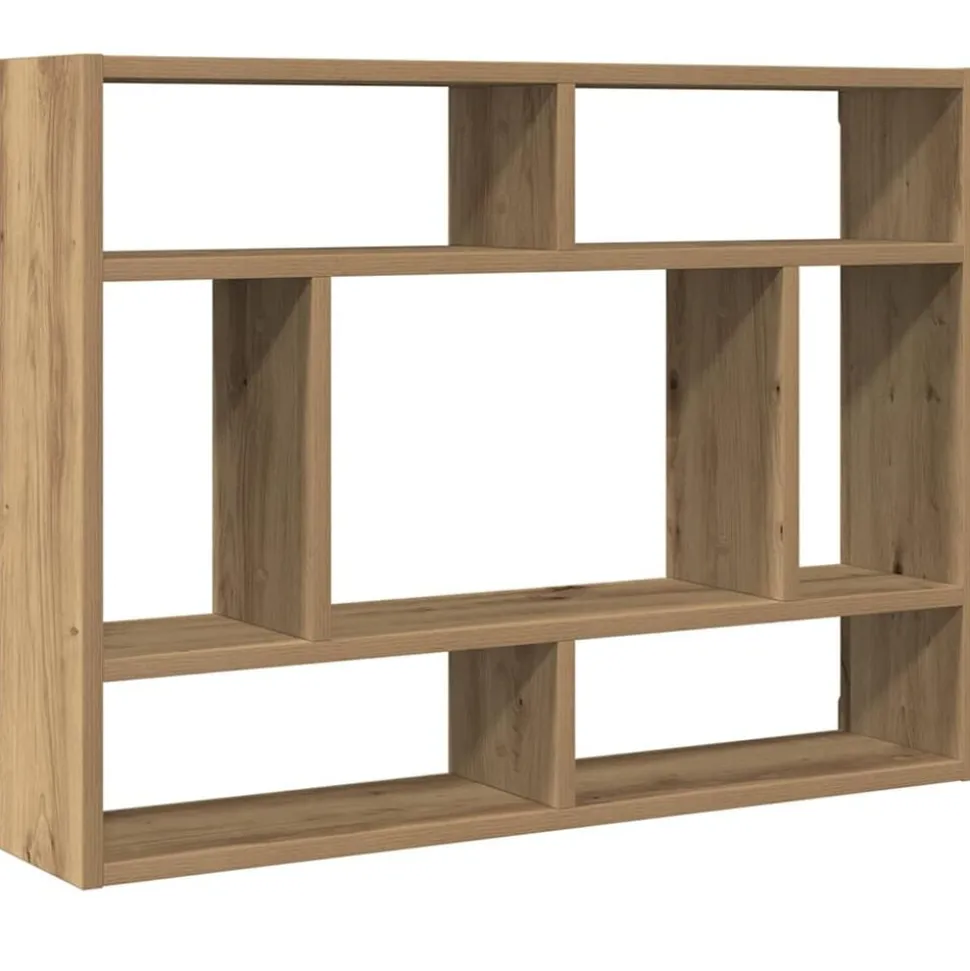 vidaXL Wandschap 75x16x55 cm bewerkt hout artisanaal eikenkleur