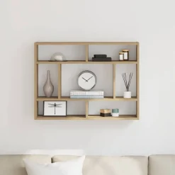 vidaXL Wandschap 75x16x55 cm bewerkt hout artisanaal eikenkleur