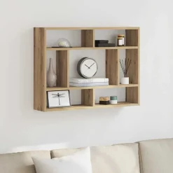 vidaXL Wandschap 75x16x55 cm bewerkt hout artisanaal eikenkleur