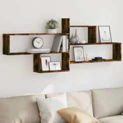 vidaXL Wandschap 167,5x18x68 cm bewerkt hout gerookt eikenkleurig