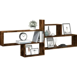 vidaXL Wandschap 167,5x18x68 cm bewerkt hout gerookt eikenkleurig
