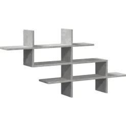 vidaXL Wandschap 124,5x18x60,5 cm bewerkt hout betongrijs