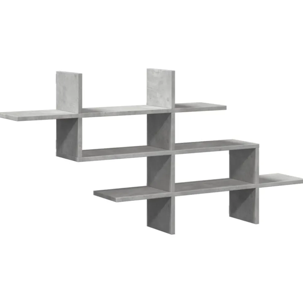 vidaXL Wandschap 124,5x18x60,5 cm bewerkt hout betongrijs