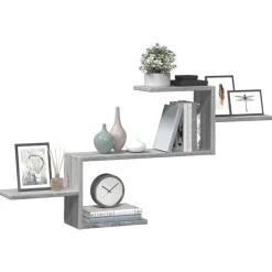 vidaXL Wandschap 104x15x49 cm bewerkt hout grijs sonoma eikenkleurig