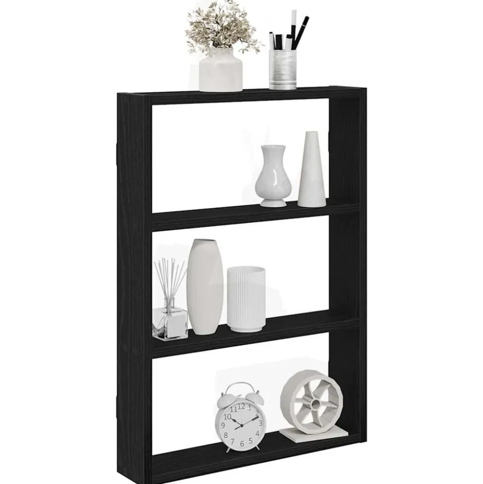 vidaXL Wandschap 43x9x60 cm bewerkt hout zwart