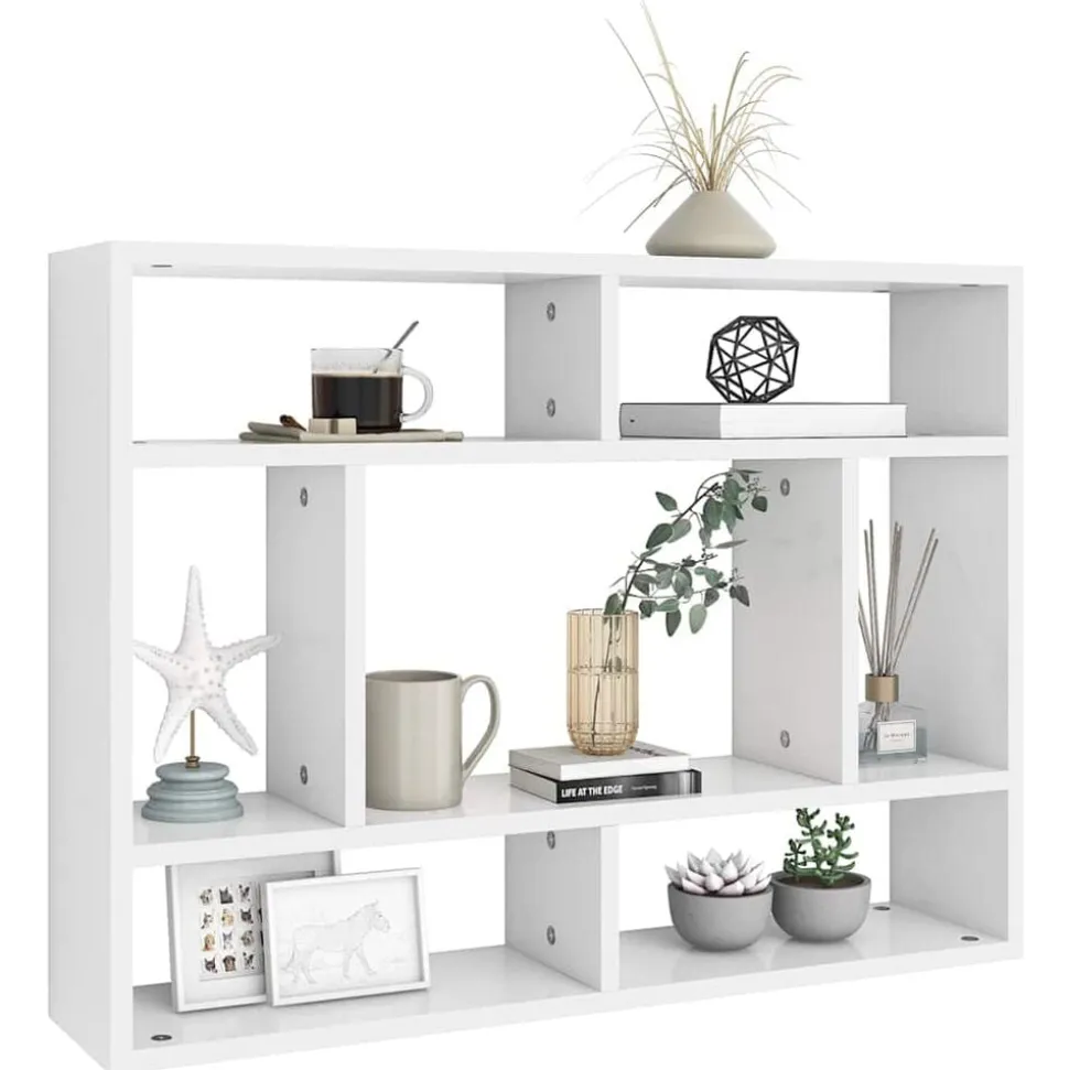 vidaXL Wandschap 75x16x55 cm bewerkt hout wit