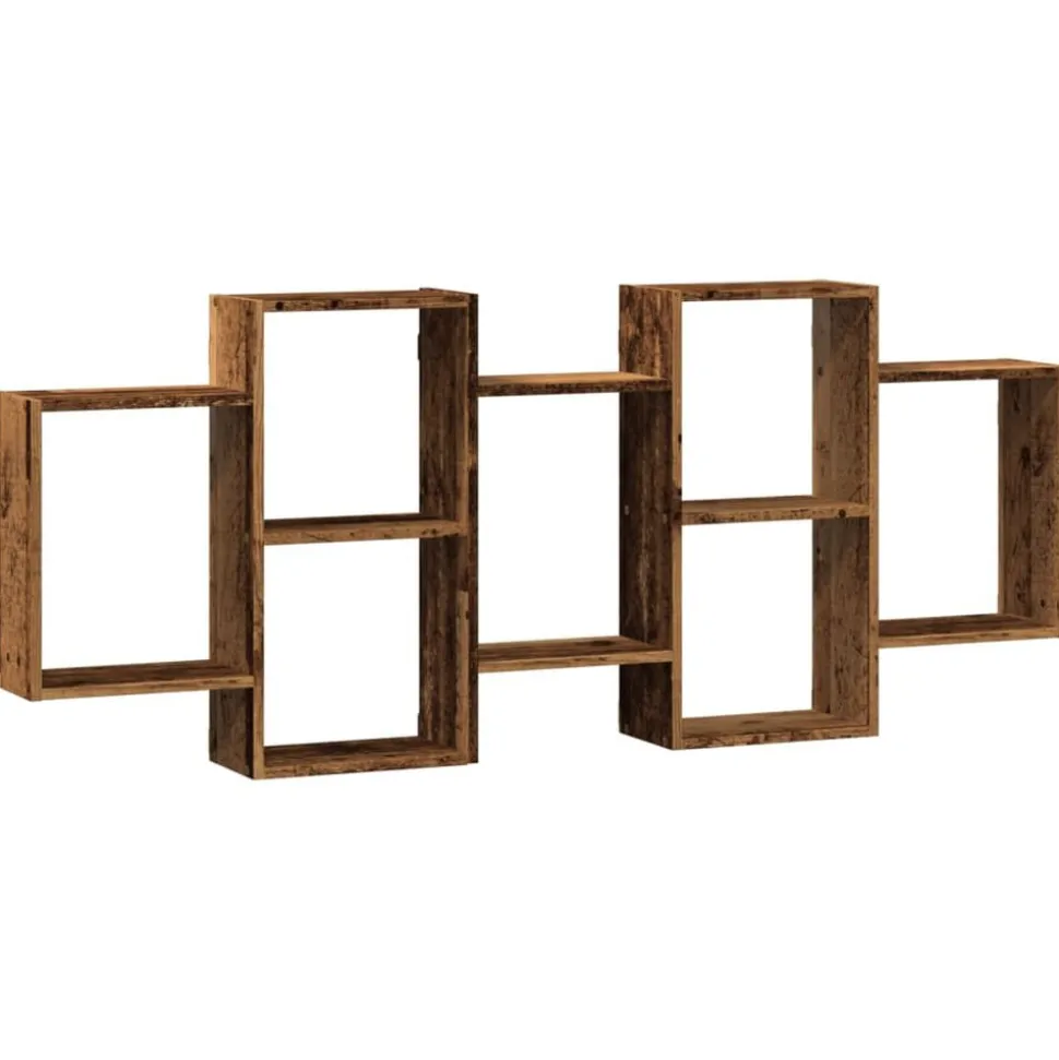 vidaXL Wandschap 159x18x65 cm bewerkt hout oud houtkleurig