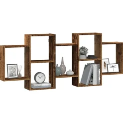 vidaXL Wandschap 159x18x65 cm bewerkt hout oud houtkleurig
