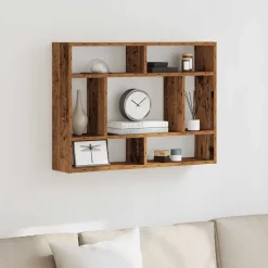 vidaXL Wandschap 75x16x55 cm bewerkt hout oud houtkleurig