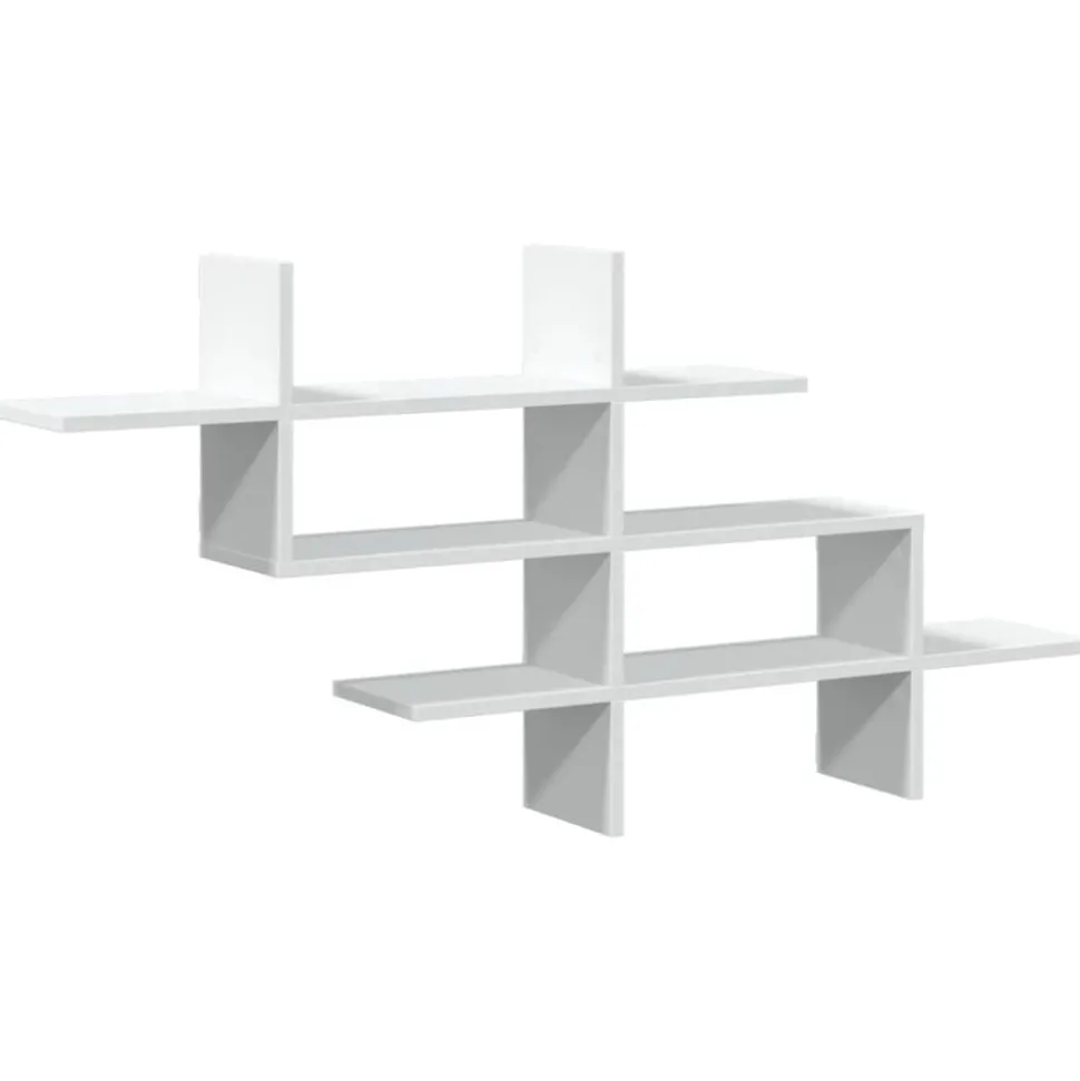vidaXL Wandschap 124,5x18x60,5 cm bewerkt hout wit