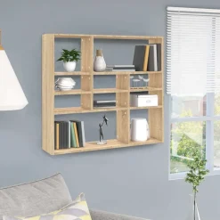 vidaXL Wandschap 90x16x78 cm bewerkt hout sonoma eikenkleurig