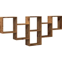 vidaXL Wandschap 159x18x66 cm bewerkt hout oud houtkleurig
