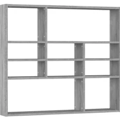 vidaXL Wandschap 90x16x78 cm bewerkt hout grijs sonoma eikenkleurig