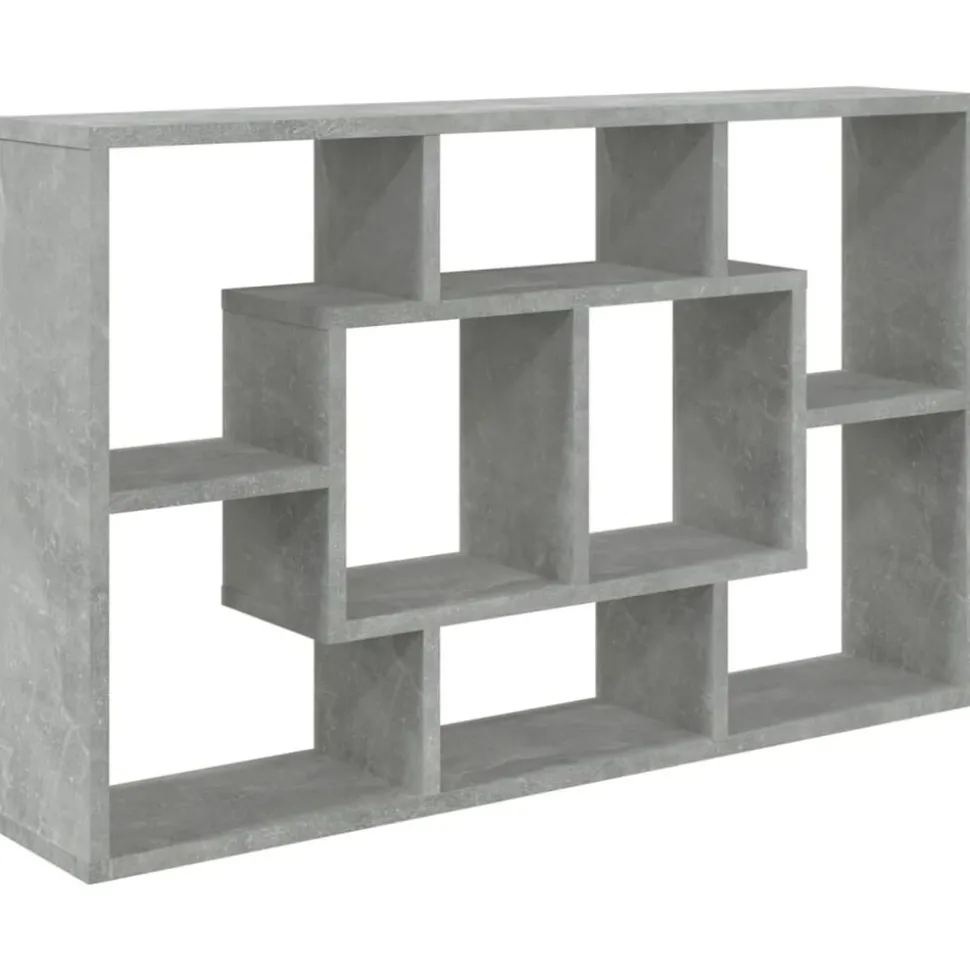 vidaXL Wandschap 85x16x52,5 cm bewerkt hout betongrijs