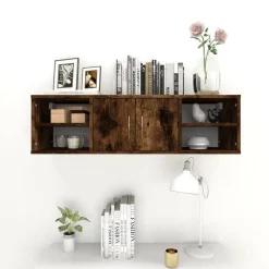 vidaXL Wandschap 102x30x29 cm bewerkt hout gerookt eikenkleurig