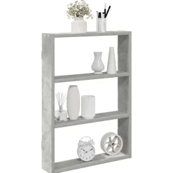 vidaXL Wandschap 43x9x60 cm bewerkt hout betongrijs