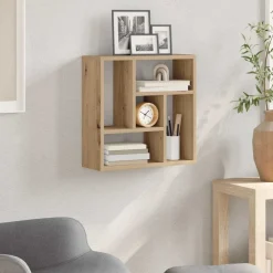 vidaXL Wandschap 45x16x45 cm bewerkt hout artisanaal eikenkleurig