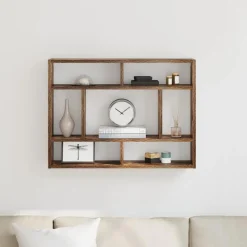 vidaXL Wandschap 75x16x55 cm bewerkt hout gerookt eikenkleurig