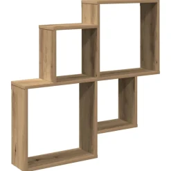 vidaXL Wandschap 80x15x78,5 cm bewerkt hout artisanaal eikenkleurig