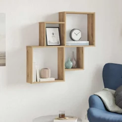 vidaXL Wandschap 80x15x78,5 cm bewerkt hout artisanaal eikenkleurig