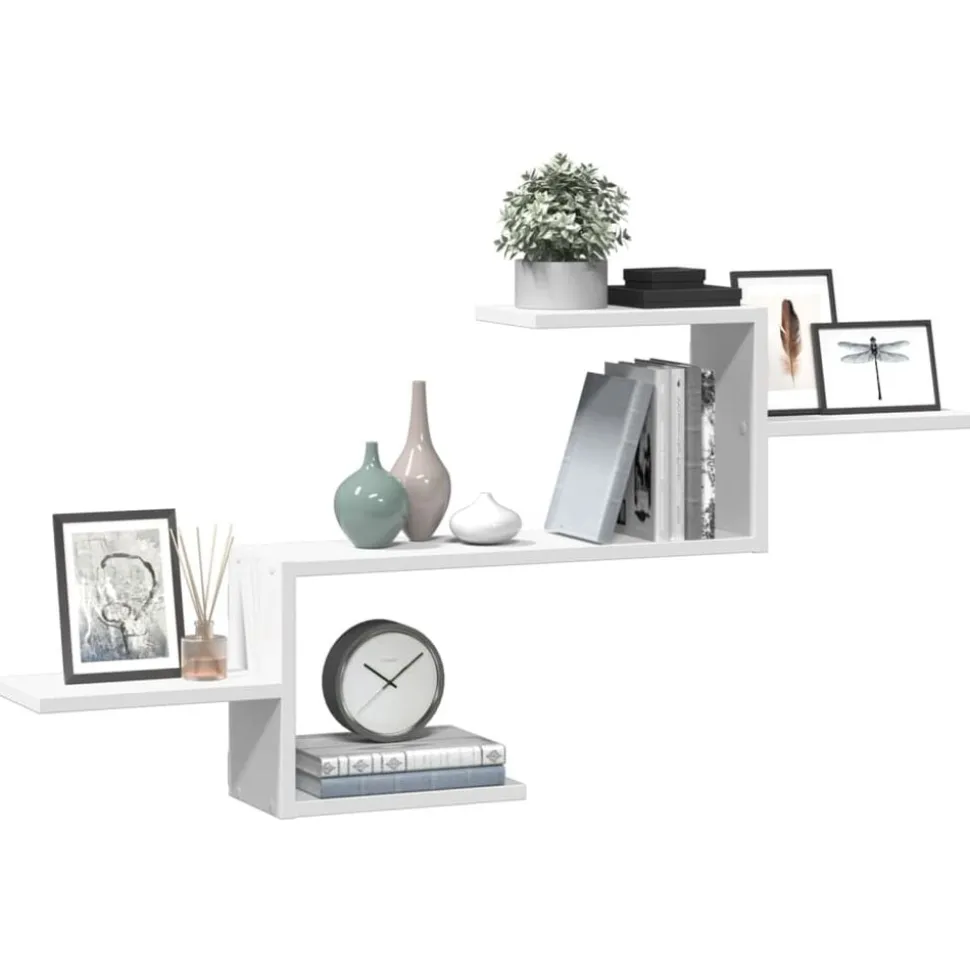 vidaXL Wandschap 104x15x49 cm bewerkt hout wit