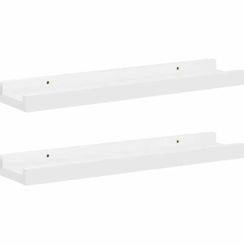 vidaXL Wandschappen 2 st 40x9x3 cm hoogglans wit
