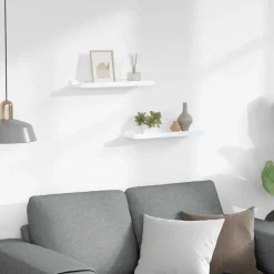 vidaXL Wandschappen 2 st 40x9x3 cm hoogglans wit
