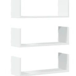 vidaXL Wandschappen 3 st 58x18x18 cm bewerkt hout wit