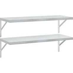 vidaXL Wandschappen 2 st 100x40 cm roestvrijstaal zilverkleurig