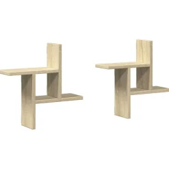 vidaXL Wandschappen 2 st 38x12x38 cm bewerkt hout sonoma eikenkleurig