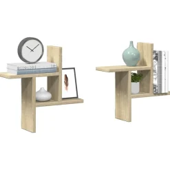 vidaXL Wandschappen 2 st 38x12x38 cm bewerkt hout sonoma eikenkleurig