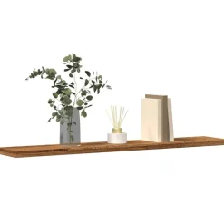 vidaXL Wandschappen 4 st 60x10x1,5 cm bewerkt hout oud houtkleurig