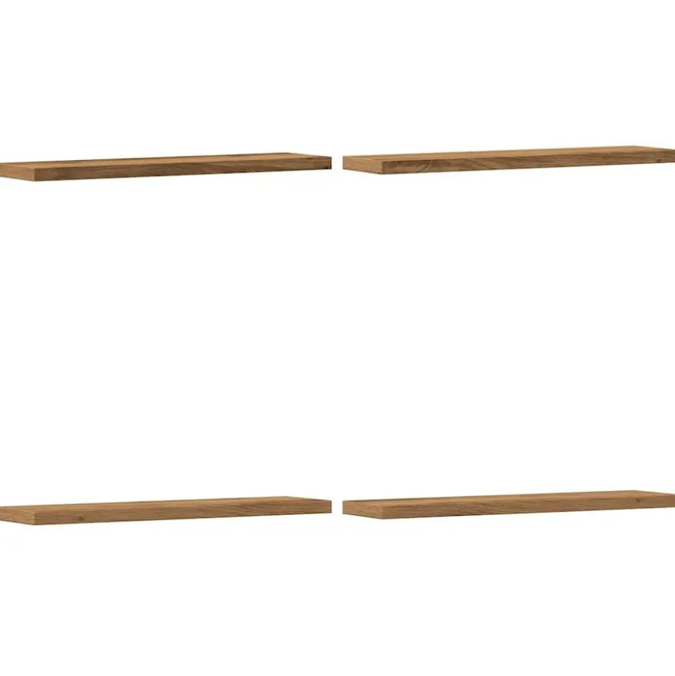 vidaXL Wandschappen 4 st 40x10x1,5 cm bewerkt hout artisanaal eiken