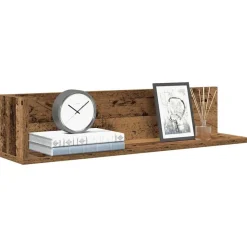 vidaXL Wandschappen 2 st 75x16,5x16,5 cm bewerkt hout oud houtkleurig