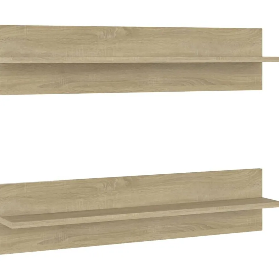 vidaXL Wandschappen 2 st 80x11,5x18cm bewerkt hout sonoma eikenkleurig