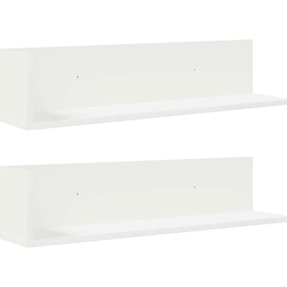 vidaXL Wandschappen 2 st 75x16,5x16,5 cm bewerkt hout wit