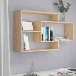 vidaXL Wandschappen 104x20x58,5 cm bewerkt hout sonoma eikenkleurig